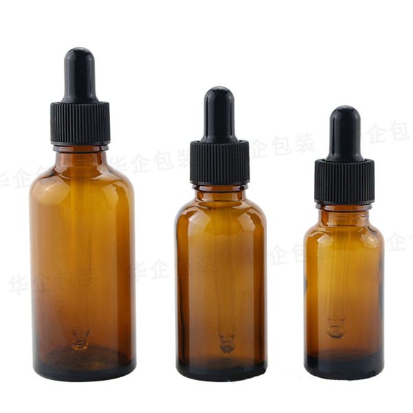 Bottiglie personalizzate per l'imballaggio di olio essenziale Flacone contagocce in vetro ambrato con contagocce