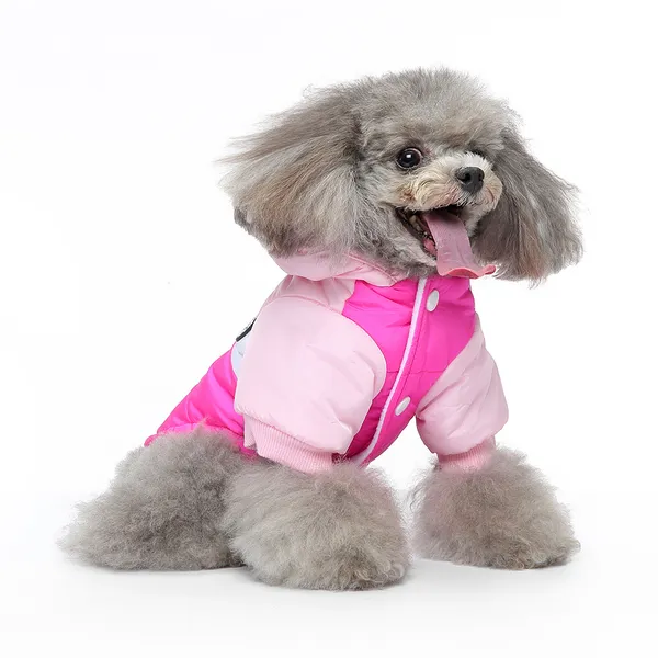 Gilet d'hiver imperméable et coupe-vent réversible pour chien, manteau chaud pour chien par temps froid, doudoune pour chiens de petite, moyenne et grande taille, rose