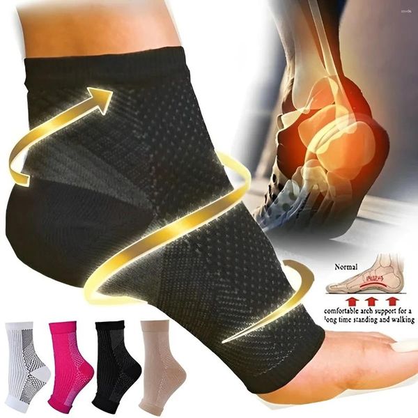 Calzini da uomo 1 paio Compressione infusa in rame Supporto per caviglia Sollievo dal dolore Piede Anti-fatica Sport Corsa Yoga