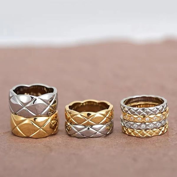 Modedesigner Ringe Männer Frau 18K Gold plattiert Roségold S925 Silber Strass -Strass -Promi -Kanal Cogo Crush Rings Eheringe Ehe Ringliebhaber Geschenk mit Box