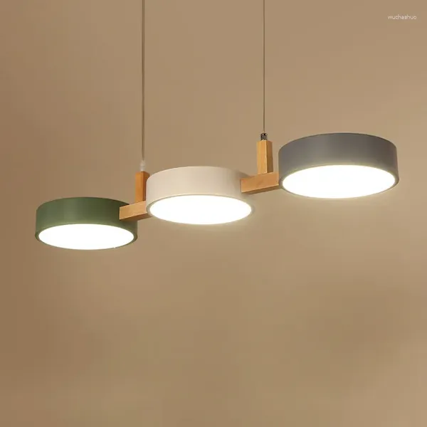 Pendelleuchten Nordic LED Kronleuchter Moderne einfache Holz Metall Lichter Wohnzimmer Esszimmer Küche Hängeleuchte Dekor Lightin