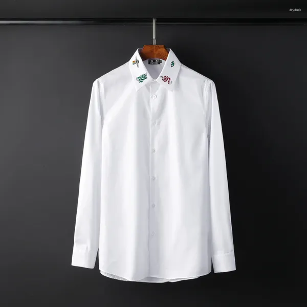 Camicie casual da uomo Camicia a maniche lunghe in cotone solido di marca DUYOU Business Abbigliamento da uomo Basic 2190105505