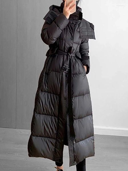 Trench da donna Cappotto invernale da donna 90% piumino d'anatra bianco Cappotto femminile di alta qualità caldo spesso vestiti lunghi Manteau Femme 2023