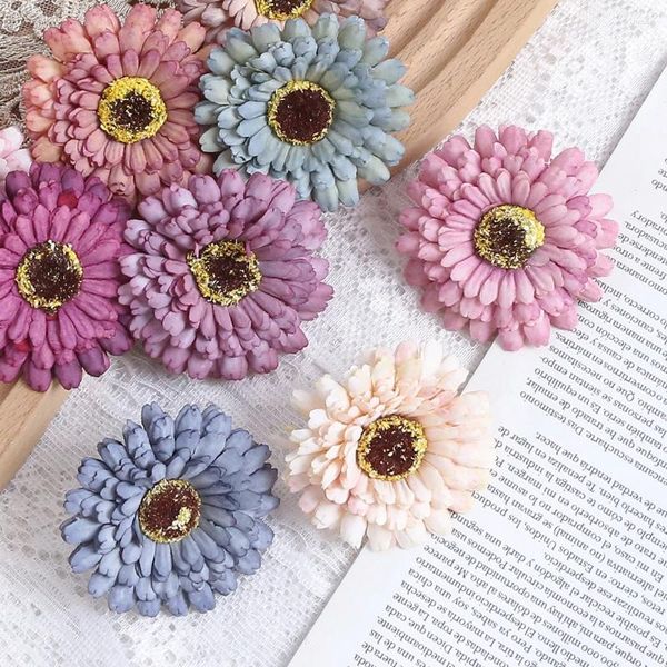 Dekoratif Çiçekler 10 PCS DAHLIA Ev Dekoru için Yapay Düğün Dekorasyonu Sahte Çiçek Süsü Diy Craft Buket Garland Hediye aksesuarı