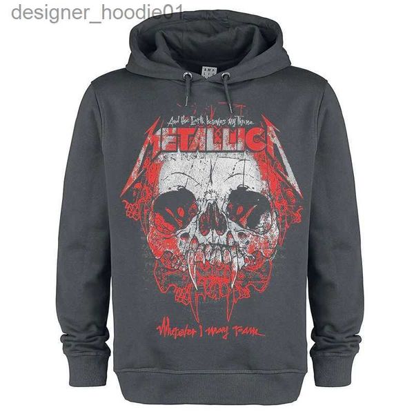 Felpe con cappuccio da uomo Felpe 2023 Felpe con cappuccio in metallo pesante per uomo Abbigliamento Halloween Horror Stampa teschio Felpa con cappuccio Cappotti Uomo / donna Streetwear Hip Hop Pullover con cappuccio L231027