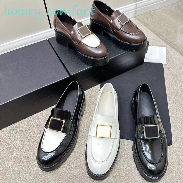 Calfskin Metal Loafers Tasarımcı Kadın Loafer% 100 Gerçek Deri Oxford Ayakkabı Mokasenleri Lüks Elbise Ayakkabı Platformu Platformu Boyut 35-41 Dermal Sole Penny Loafer Kadın