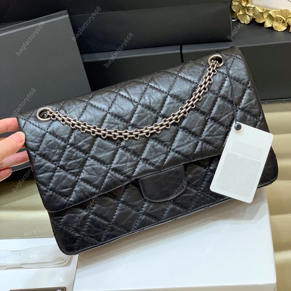 10A Top Quality Classic Flap Bag 2.55 Crossbody Designer Bags 24cm Couro Fivela De Ouro Diamante Lattice Real Lady Luxurys Bolsas Moda Carteira Com Caixa C013