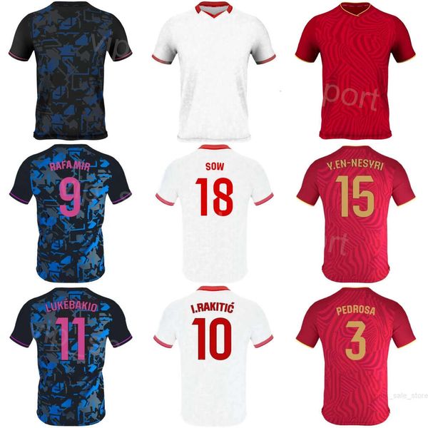 Clube de futebol Sevillas 15 Youssef En-Nesyri Jerseys 22 Loic Bade 10 Ivan Rakitic 17 Erik Lamela 18 Djibril Sow 5 Lucas Ocampos Camisa de futebol Kits Nome personalizado Número 23/24