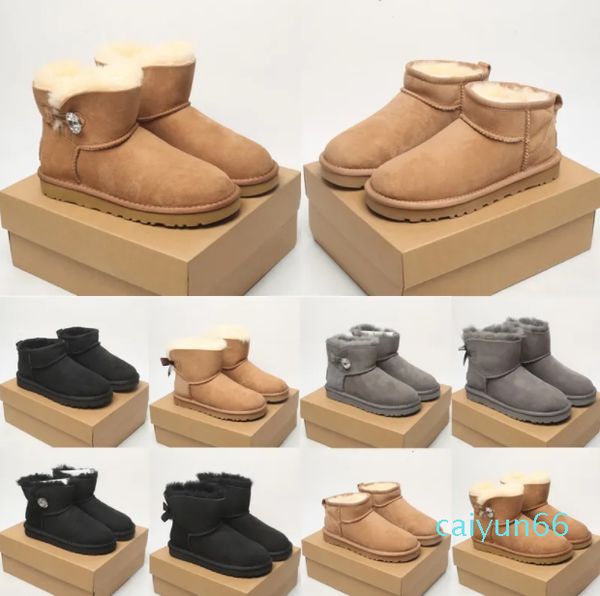 Stivali da neve stile Australia per ragazze Simpatiche pantofole in cotone Stivali invernali in pelle di pecora slip-on impermeabili per bambini Scarpe di marca