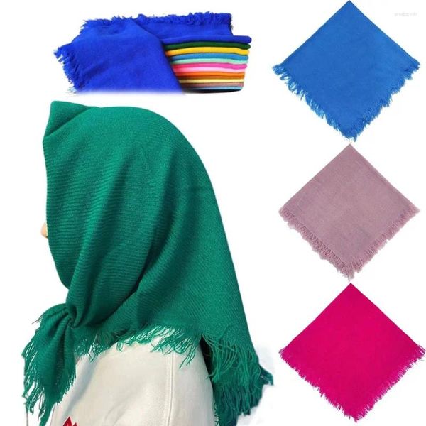 Шарфы Шаль с кисточками Квадратный шарф Открытый дышащий шерстяной плащ из пряжи Легкий ветрозащитный платок с запахом на каждый день