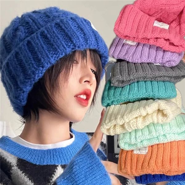 BeanieSkull Caps Koreanische Frauen Gestrickte Winter Hut Beanie Hüte Mode Stricken Kappe Warme Wolle Mädchen Motorhaube Twist Weibliche 231027