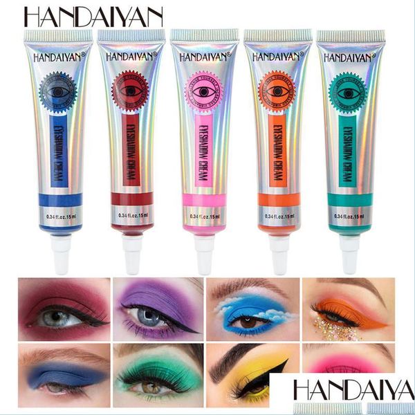 Handaiyan 12 colori Matte Neon Eyeshadow Cream High Pigment Facile da applicare Giallo Rosa Ombretto Summer Drop Delivery Dhmnc