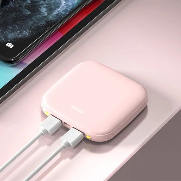 20000mah iPhone için Mini Güç Bankası Xiaomi Huawei Samsung LED Powerbank 2 USB Taşınabilir Şarj Cihazı Harici Pil Paketi Güç Bankası