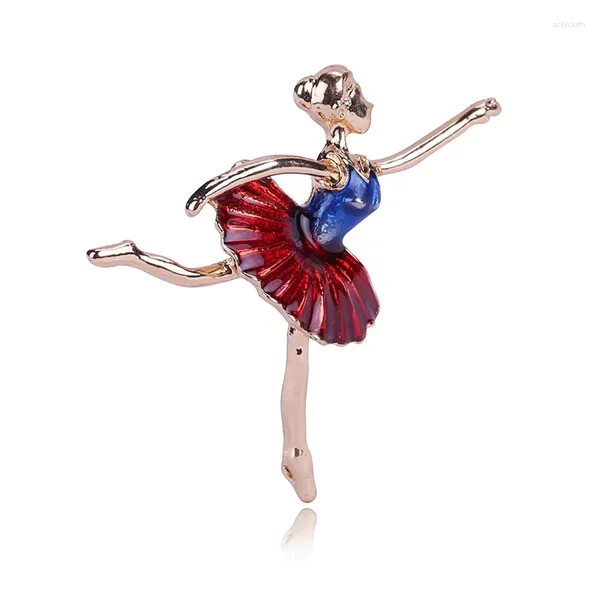 Spille Bella ragazza di balletto per le donne Smalto in lega Ballerina Figura Festa Matrimoni Spilla Vestiti Sciarpa Distintivo Spille Gioielli