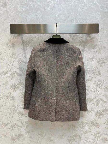 Abiti da donna 1016 Giacca stile retrò britannico per le donne Cappotto sportivo con colletto in velluto preppy Autunno Inverno Giacca da ufficio da donna