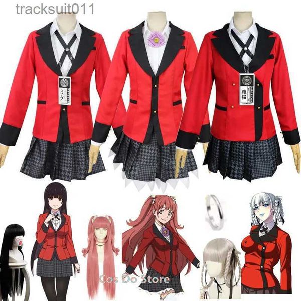 Anime Kostümleri Anime Kakegurui Yumeko Geliyor Kirari Momobami Üniforma Cosplay Japon Okul Kız Üniformaları L231027