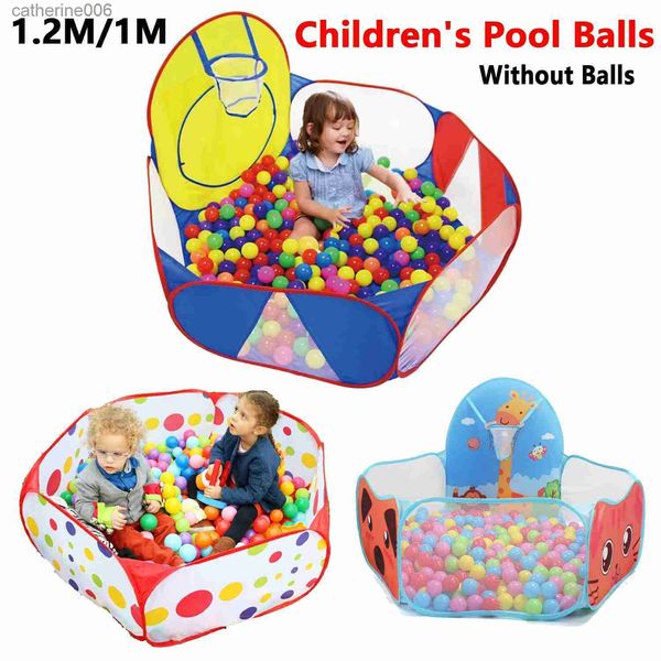 Baby Rail 1.2M Palline da biliardo per bambini Pieghevole Tenda da gioco per bambini Cartoon Ball Pit Pool Portable Outdoor Indoor Baby Ball Pit con cestino per KidL231027