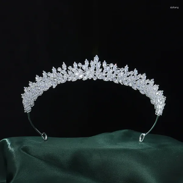 Grampos de cabelo de luxo coroas de casamento e tiaras bandana para mulheres zircão completo acessórios de noiva cocar noivas jóias headwear