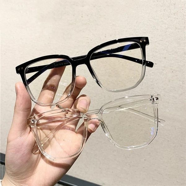 Sonnenbrille Trend Große Übergroße Myopie Brille Luxus Transparent Anti-Blue Ray Computer Brillen Damen Vintage Diopter Brillen