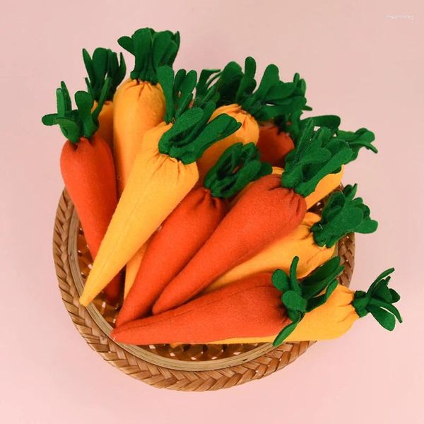 Декоративные цветы, 3 шт., пасхальный орнамент, морковь, ткань, имитация овощей для домашнего декора стола, весенние товары для вечеринок, детские игрушки