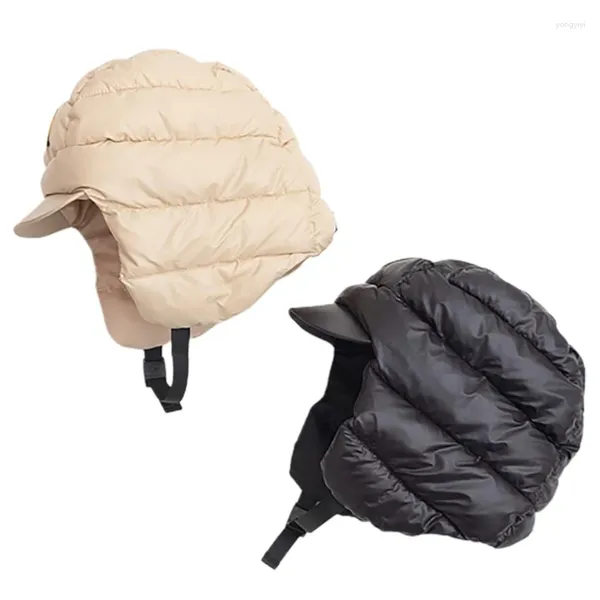 Cappellini da ciclismo 652D Cappello invernale Cappello antivento Lana isolata Uomo Protezioni per le orecchie Caccia Calore Addensato