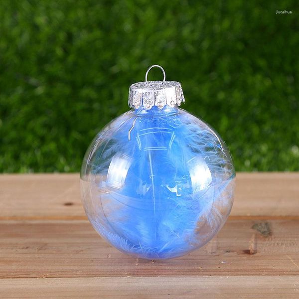 Decoração de festa 6cm 8cm Natal Tress Decorações Bola Transparente Plástico Aberto Claro Bauble Ornamento Presente Caixa