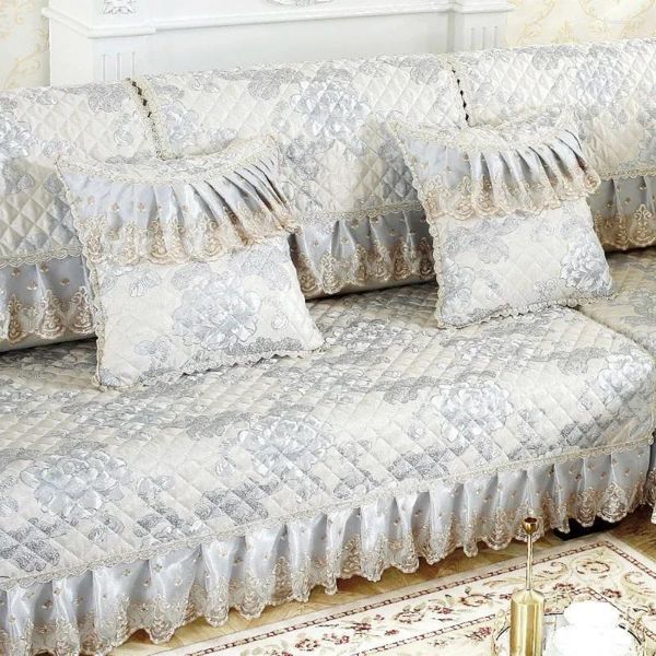 Cadeira cobre estilo europeu antiderrapante sofá capa jacquard renda toalha luxo sala de estar slipcover almofada todas as estações universal a1