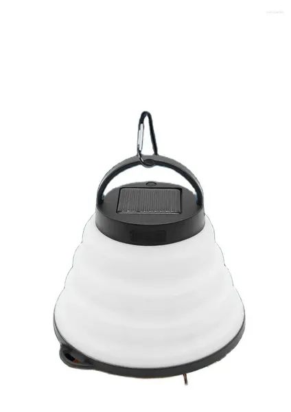 Lanterne portatili Lampada da tenda ricaricabile solare da campeggio pieghevole a LED Lampada da tenda ricaricabile USB IP65 Lanterna da escursionismo per esterni Decorazione da giardino