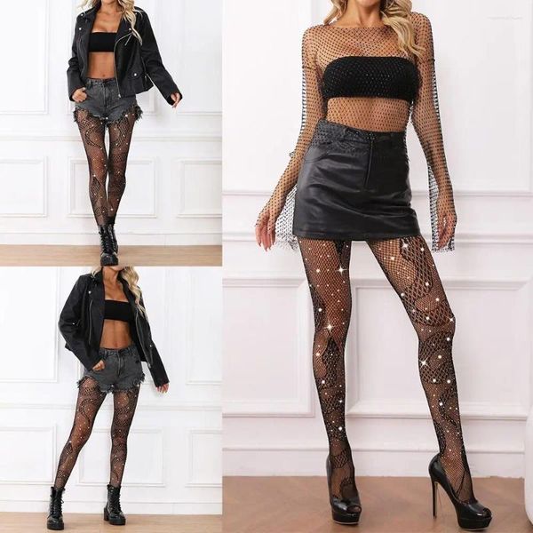 Mulheres meias brilho cobra fishnet meias plus size renda modelado halloween strass fishnets sexy collants para