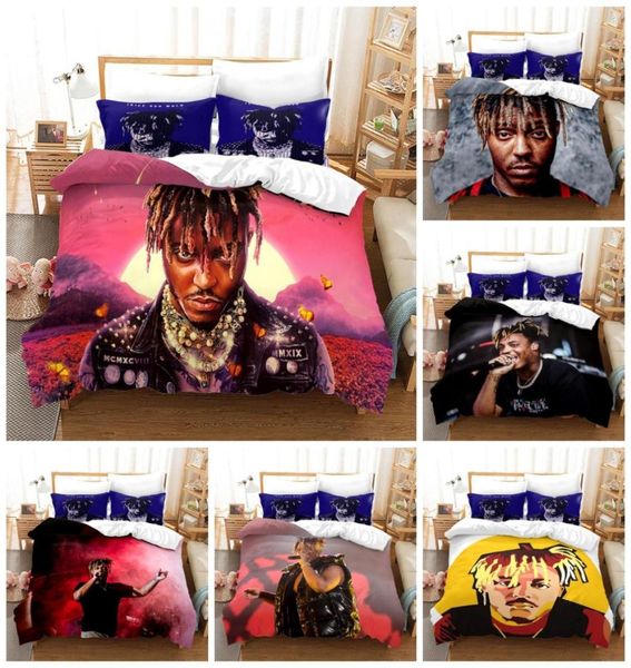 Set di biancheria da letto 3D Set copripiumino Singer Juice Wrld Copripiumino universale traspirante per adulti adatto alla pelle in poliestere con Pil2303736