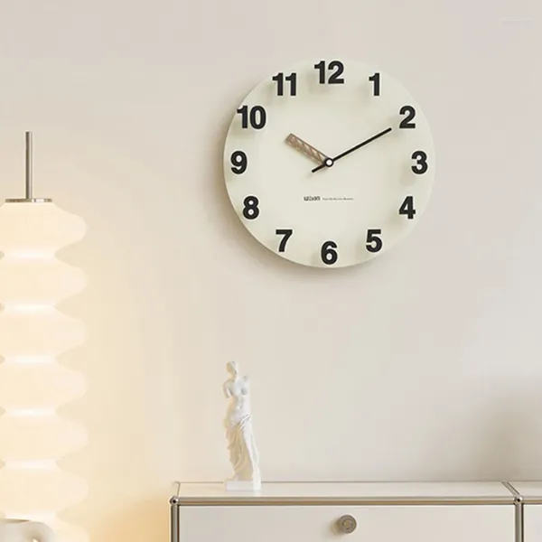 Orologi da parete Orologio classico Decorazione Casa Mano Arte Bianco Soggiorno Numero Rotondo Moderno Camera da letto Ufficio Wandklok Decor