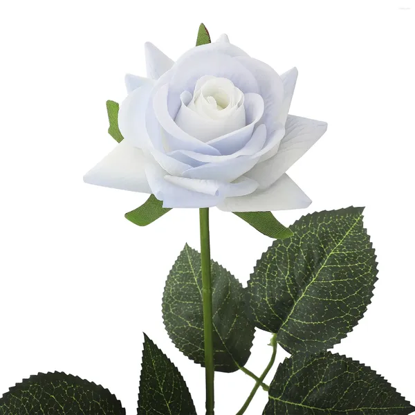 Flores decorativas seda peônia rosa rosa gelo azul hidratante buquê de rosas falsas para casa buquês de casamento de luxo cabeça artificial