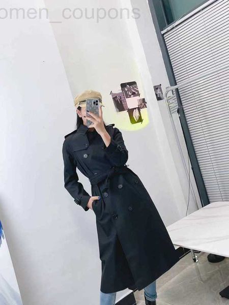 Trench da donna designer Nanyou Prodotto europeo di fascia alta 2023 Inizio autunno Nuovo doppio petto aperto davanti con cinturino con cinturino polsini lunghi FE05