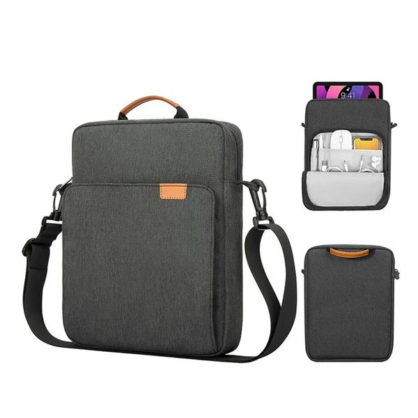 MA483 Bolsa De Ombro De Manga Impermeável De 11 Polegadas Tablet Bolsa À Prova De Choque Para Ipad (Alça Única) - Cinza Escuro