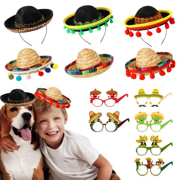 Partyhüte, 3/6/9 Stück, Sombrero-Stirnbänder, Hut, Partykostüm, mexikanischer Hut, Cinco De Mayo-Zubehör, mexikanische Themendekoration, Fiesta-Partygeschenke, 231026