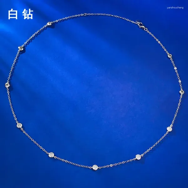 Цепочки 2023 S925 Silver Light Роскошное ожерелье с цирконом с минималистичным дизайном, универсальное для мужчин и женщин ожерелья