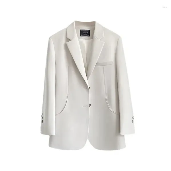 Abiti da donna 2023 Primavera Autunno Abito bianco Giacca da donna Moda Coreano Giacca a maniche lunghe Cappotto femminile Cappotto da ufficio casual Top da donna