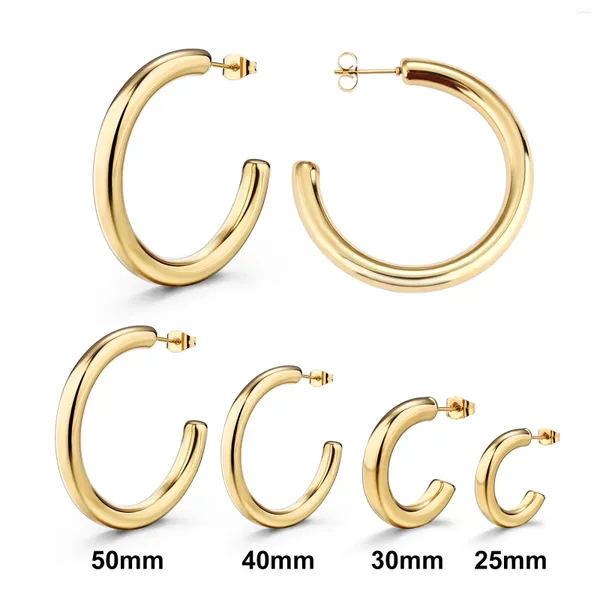 Creolen 1 Stück hochwertiger Edelstahl für Damen Herren Gold Silber Farbe Ohrring Modeschmuck Geschenke Großhandel