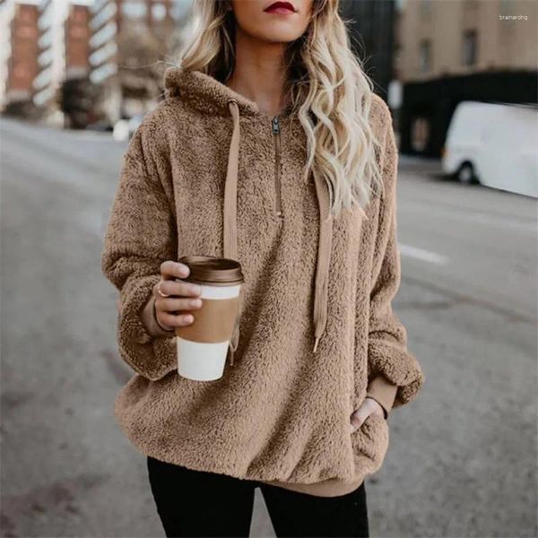 Pelliccia da donna VOLALO Cappotto sintetico con cappuccio da donna 5XL Giacca invernale in lana e cashmere Top alla moda Casual