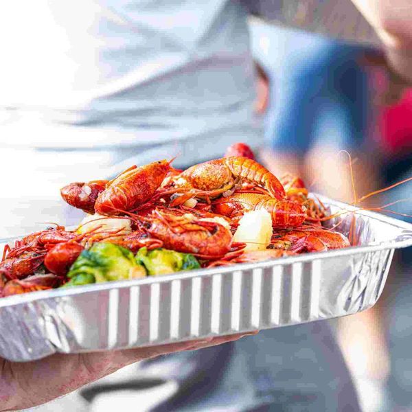 Take-Out-Behälter, 30 Stück, Aluminiumfolie, Laibbackformen, hervorragende Wärmeleitfähigkeit, Aufbewahrung für Zuhause, Camping, Grillen