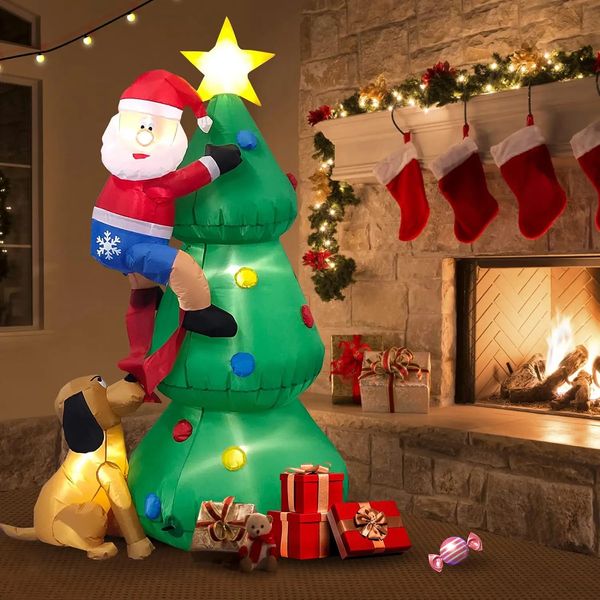 Andere Event-Party-Zubehör, aufblasbare Weihnachtsdekoration, 5 9 Fuß große Baum-LED-Lichter, aufblasbar, für den Innen- und Außenbereich, Gartenparhelion 231027