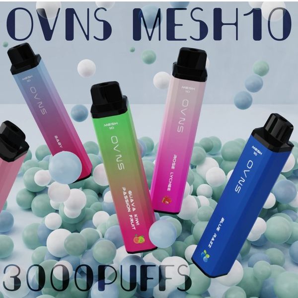 Original OVNS MESH 10 Einweg-Vape E-Zigaretten-Starterkit 3000 Puffs Pen 10 ml Pod 1200 mAh Batterie Vorgefüllte Mesh-Coil-Verdampfer Authentischer Großhandel