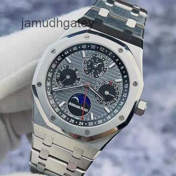 Швейцарские роскошные часы Наручные часы AP Royal AP Oak 26609Ti Китайский вечный календарь ограниченной серии 88 Титановые автоматические механические мужские часы с длиной 41 мм N6CS