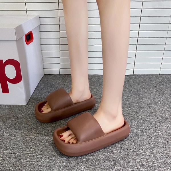 Sandalen Hohe Qualität Schuhe Für Frauen Flache Mit Frauen Hausschuhe Quadratische Zehe Schwamm Unten Plattform Casual Damen