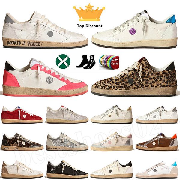 2024 Esportes ao ar livre Super Star Sneakers Mulheres Moda Sapatos Lantejoulas Itália Clássico Branco Do-Old Dirty Designer Homem Casual Sapato Sil Sneaker Goldens