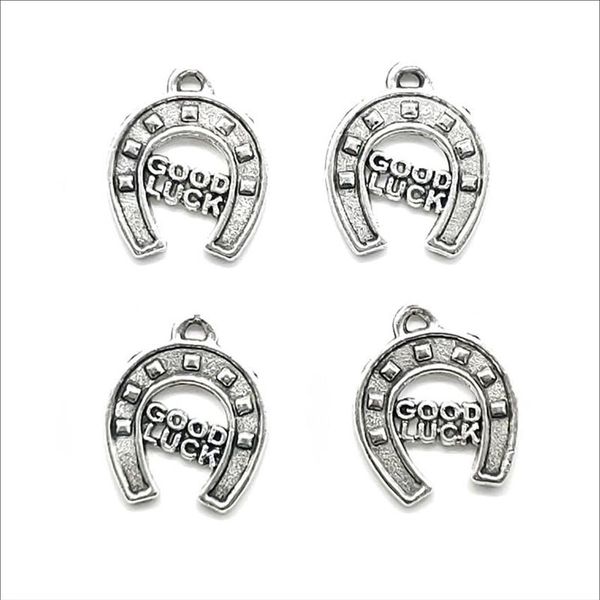 Lot 100 Stück Viel Glück Hufeisen Antik Silber Charms Anhänger zur Schmuckherstellung Armband Halskette Ohrringe 14 17mm DH0849189Y