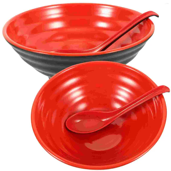 Tigelas Ramen Bowl Set Household Sopa Macarrão Microwavable Colher Japonesa Melamina Restaurante Era