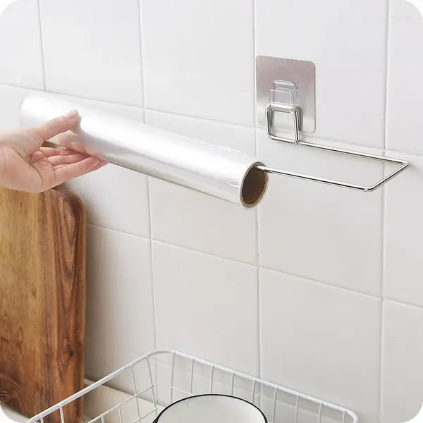 Portaoggetti da cucina adesivo senza punzonatura in acciaio inox portarotolo porta carta da parete porta asciugamano WC lavandino appeso