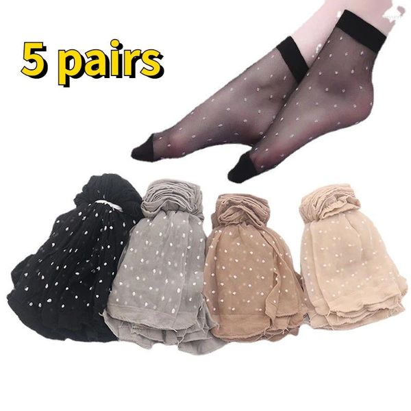 Frauen Socken 10 Paare/los Strümpfe Haut Dot Transparent Dünne Kristall Seide Nylon Mode Damen Sommer Kurze Knöchel