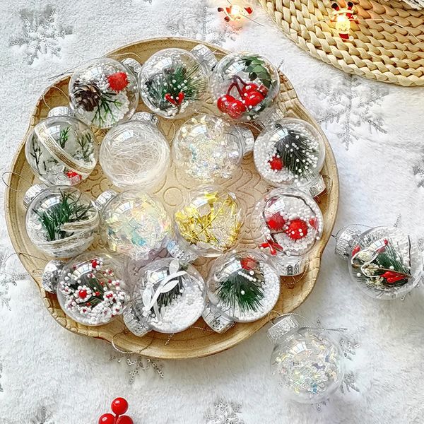 Weihnachtsdekorationen, 25 Stück, 6 cm, transparente Weihnachtskugeln, Anhänger für Weihnachtsbaumdekoration, klare Kugeln, hängende Ornamente, Weihnachten, Navidad 231027